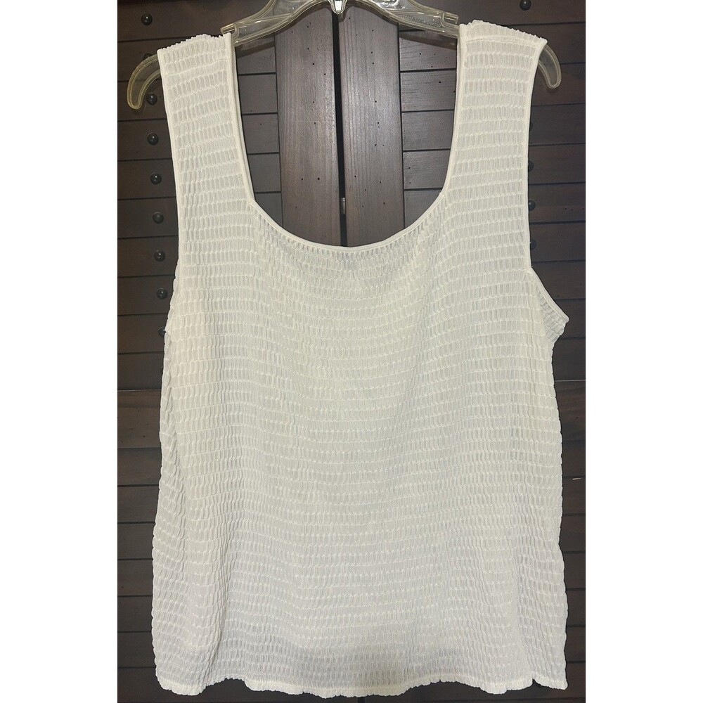 Armani Collezioni Textured Stretch Ivory Blouse. Women Sz 12 Designer Classic